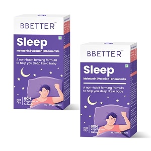 bbetter sleep melatonin 10mg sleeping aid pills with valerian 100mg  promotes relaxation amp sleep helps improve sleep quality - 60 tablets pack of 2