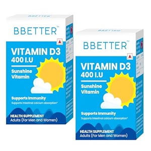 bbetter vitamin d3 400 iu supplement for boosting immunity healthy bones and strong muscle  vitamin d3 - pack of 2 120 softgels