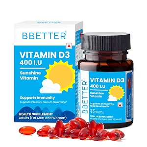 bbetter vitamin d3 supplement for immunity healthy bones amp strong muscles - 60 softgels of vitamin d cholecalciferol with the recommended daily dosage of 400iu