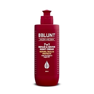 bblunt 7 in 1 repair amp revive night cream to heal amp protect hair overnight - 200mladdresses 7 signs of hair damage  reduces frizz amp dullness  enriched with ceramides amp argan oil  for men amp women