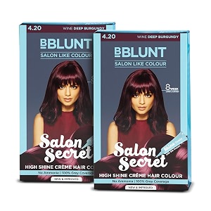 bblunt salon secret high shine crme hair colour - wine deep burgundy - pack of 2
