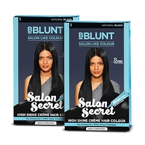 bblunt salon secret high shine crme hair colour pack of 2 - natural black