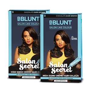 bblunt salon secret high shine crme hair colour pack of 2 - chocolate dark brown