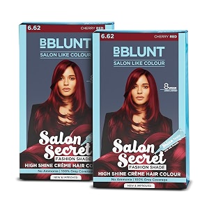 bblunt salon secret high shine creme hair colour fashion 108g pack of 2 - cherry red