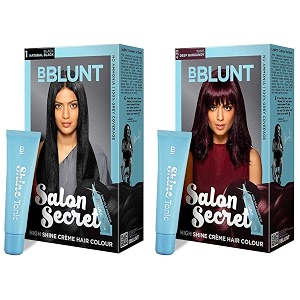bblunt salon secret high shine creme hair color black natural black 1 100g with shine tonic 8ml amp salon secret high shine creme hair colour wine deep burgundy 420 100g with shine tonic 8m combo