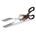 BBQ Croc 3 in 1 Barbecue Tool 15-inch with Flashlight - Extra Light Tongs, Spatula and Grill Scraper (Green)