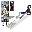 BBQ Croc 3 in 1 Barbecue Tool 18-inch - Extra Light and Long Tongs, Spatula and Grill Scraper (Blue) (18 inch with Flashlight)