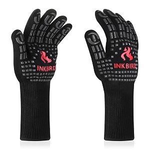 inkbird bbq grill gloves 14-inch heat resistant grilling gloves for grill