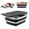 BBQ Prep Tub, 30L Black XX-Large Collapsible Sink for Marinade