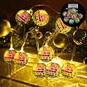 BBTO 10 Pcs LED Disco Ball String Light 2 Inch Battery Powered Mirror Ball Ornaments 70s 80s 90s Disco Party Supplies(Fantasy Color)
