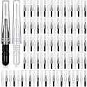 BBTO 100 Pcs Braces Dental Brush Flosser for Cleaner Interdental Brush Toothpick Tooth Flossing Head Oral Dental Toothpick Cleaners Cleaning Tool (Black, White)
