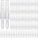 BBTO 100 Pcs Braces Dental Brush Flosser for Cleaner Interdental Brush Toothpick Tooth Flossing Head Oral Dental Toothpick Cleaners Cleaning Tool(White)