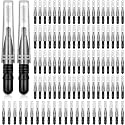 BBTO 100 Pcs Braces Dental Brush Flosser for Cleaner Interdental Brush Toothpick Tooth Flossing Head Oral Dental Toothpick Cleaners Cleaning Tool(Black)