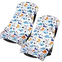 BBTO 2 Pcs Baby Car Seat Sun Shade Cover for Infant Seats,Dinosaur