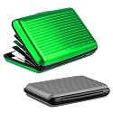 BBTO 2 Pack Slim Rfid Blocking Aluminum Credit Card Holders,Green, Gray