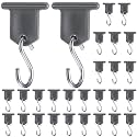 BBTO 28 Pieces RV Awning Hooks for Lights Camping Awning Accessory Hangers Plastic Metal S Shaped Gray Hooks Set Camper Light Support Hanger for Camping Tent Indoor Outdoor Decor