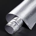 BBTO Heat Reflective Sheet Adhesive Backed Aluminized Fiberglass Heat Shield Tape Protection Barrier Heat Shield Resistant Material for Hose and Auto Use Heat Insulation Sheet(Silver, 48 x 71 Inch)