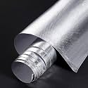BBTO Heat Reflective Sheet Adhesive Backed Aluminized Fiberglass Heat Shield Tape Protection Barrier Resistant Material for Hose and Auto Use Insulation Sheet(24 x 48 Inch,Silver)