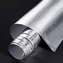 BBTO Heat Reflective Sheet Adhesive Backed Aluminized Fiberglass Heat Shield Tape Protection Barrier Heat Shield Resistant Material for Hose and Auto Use Heat Insulation Sheet(Silver, 12 x 24 Inch)