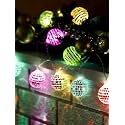 BBTO 10/20 LED Disco Ball String Lights, 9.84 ft Long, Multi Color