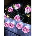 BBTO 10/20 LED Disco Ball String Lights, 1.57 Inch, Rose Pink