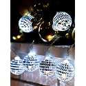 BBTO 10/20 LED Disco Ball String Lights, 1.18 Inch, Silver White