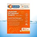BClean Laundry Detergent Sheets 1x40 count - Plant Based - Eco Liquidless Soap - Reduced Plastic - Tough Stains & Odors - Gentle to Skin, Hot & Cold Cycles, Free & Clear - Travel Friendly (80 loads)