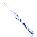 BCMRUN 2.25 mm(B) Crochet Hook, Ergonomic Handle for Arthritic Hands, Blue and White Porcelain Pattern Soft Rubber Grip Extra Long  Knitting Needles for Beginners and Crocheting Lover (2.25mm-B)