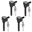 BDFHYK 4 Ignition Coil Pack UF718 and 4 Iridium Spark Plug 95463 Compatible with Audi 2016-2018 A3 Sportback e-tron,Compatible with VW 2016-2018 Jetta1.4L l4 Coil for 04C905110L 04C905110D 04C905110E7