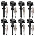 BDFHYK 8 Ignition Coil Pack UF618 and 8 Iridium Spark Plug 94940 Compatible with Jaguar XF XFR XJ XK XKR XKR-S LR4, Compatible with Land Rover Range Rover Sport 5.0L V8 Coil for GN10591 5C1844 1788514