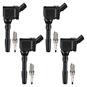 BDFHYK Ignition Coil Pack 06J905110G and Iridium Spark Plugs XP5325 Compatible with Audi A3 A4 A5 Quattro allroad Q7 S3, Compatible with VW Golf R Replacement for UF716 UF752 GN10632 4469,Set of 4