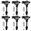 BDFHYK Ignition Coil Pack UF348 and Iridium Spark Plug 6953 for INFINITI
