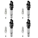 BDFHYK Ignition Coil Pack UF616 and Iridium Spark Plug 3461 for Audi