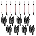BDFHYK Ignition Coil Pack UF743 and Spark Plug Wires 748UU for Chevrolet