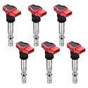 BDFHYK Ignition Coil Packs Compatible with Audi 2002-2005 A4, 2002-2006 A4 Quattro, 2002-2005 A6, 2002 A6 Quattro, 2004-2005 A6 Quattro 3.0L L6, Coil for UF-483 UF483 GN10444 6739301 1788338 Set of 6