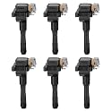 BDFHYK Ignition Coil Packs Compatible with BMW 318i 318is 320i 325i 325i 325is 525i 525iT 530i 540i 740i 740iL 840Ci 1.8L 2.0L 2.5L 3.0L 4.0L l4 l6 V8,Coil for UF226 12131730766 12131402440 Set of 6