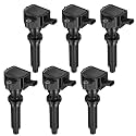 BDFHYK Ignition Coil Packs Compatible with Jaguar F-Type F-Pace XF XK XE XJR XJR575 XFR XFR-S XKR XKR-S V6 V8 3.0L 5.0L 2013 2014 2015 2016 2017 2018 2019 Coil for UF727 UF730 5C2257 C2Z18619 Set of 6