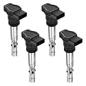 BDFHYK Ignition Coil Packs Compatible with VW Beetle Golf Jetta Passat, Compatible with Audi A3 A4 A6 S3 TT Allroad Quattro, Ibiza Leon Toledo 1.8L 2.7L L4 V6, Coil for UF411 C1394 Set of 4