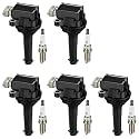 BDFHYK Ignition Coil UF517 and Spark Plug AP5325 for Volvo C30 C70 S40