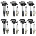BDFHYK Ignition Coil UF519 and Spark Plug BKR5EGP for Land Rover LR3