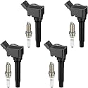 BDFHYK Ignition Coil UF716 and Spark Plug LFER7BHX for Audi A3 A4 A5 A6 Q5