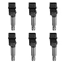BDFHYK Ignition Coils Pack Compatible with Audi Q7 A3 TT Quattro,Compatible with VW Eos R32 Passat Touareg Porsche Cayenne V6 3.2L 3.6L Coil for UF531 DQ50130 GN10443 C-731 5C1465 1788415 Set of 6