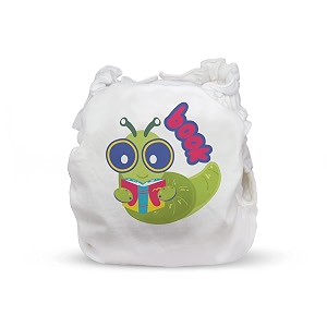 baby large 12-24 m upto 15 kgs breathable cloth diaper cover - pul fabric  washable amp reusable rash free and leakproof  dries in minutes  use any nappy pad or disposable insert print book worm