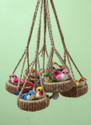 BDRMKH Handmade Decorative Bird Hanging Chandelier (Pack of 1) Toran (Natural Jute Rope, Cane/Wooden Base, Artificial Birds, Cotton/Thread for binding)
