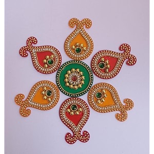 acrylic rangoli big peacock designer rangoli rangoli reusable for floor wall decoration stone kundan meena designer rangoli sticker for diwali navratri pooja design_1