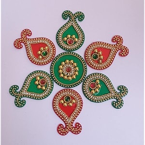 acrylic rangoli big peacock designer rangoli rangoli reusable for floor wall decoration stone kundan meena designer rangoli sticker for diwali navratri pooja design_4