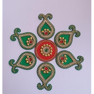 acrylic rangoli big peacock designer rangoli rangoli reusable for floor wall decoration stone kundan meena designer rangoli sticker for diwali navratri pooja design_2