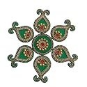 Acrylic Rangoli Big Peacock Designer Rangoli Rangoli Reusable for Floor, Wall Decoration Stone Kundan Meena Designer Rangoli Sticker for Diwali Navratri Pooja (Design_3)
