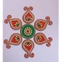 Acrylic Rangoli Big Peacock Designer Rangoli Rangoli Reusable for Floor, Wall Decoration Stone Kundan Meena Designer Rangoli Sticker for Diwali Navratri Pooja (Design_8)