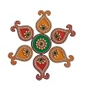 Acrylic Rangoli Big Peacock Designer Rangoli Rangoli Reusable for Floor, Wall Decoration Stone Kundan Meena Designer Rangoli Sticker for Diwali Navratri Pooja (Design_1)